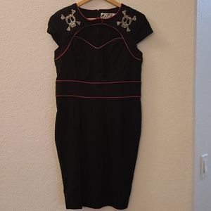 Hell Bunny Sugar Skull Pencil Dress